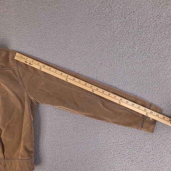 Lee Jacket Womans Large Brown Suede Covered Denim Distressed Worn Rayon Cotton - Picture 16 of 16